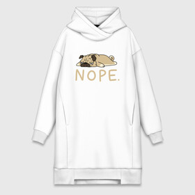 Платье-худи хлопок с принтом Мопс Лентяй в городе Новоалтайск,  |  | nope | not today | pug | pugle | лень | не сегодня | неа | отдых | пес | собачник