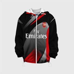 Детская куртка 3D с принтом ARSENAL UNIFORM в городе Новоалтайск, 100% полиэстер | застежка — молния, подол и капюшон оформлены резинкой с фиксаторами, по бокам — два кармана без застежек, один потайной карман на груди, плотность верхнего слоя — 90 г/м2; плотность флисового подклада — 260 г/м2 | arsenal | arsenal uniform | aubameyang | champions league | england | fc | football club | sport | англия | арсенал | лига чемпионов | лондон | обамеянг | премьер лига | спортивные | униформа | фирменые цвета | фк | футбольный клуб
