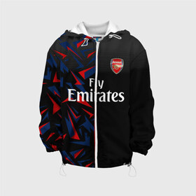 Детская куртка 3D с принтом ARSENAL UNIFORM 2020 в городе Новоалтайск, 100% полиэстер | застежка — молния, подол и капюшон оформлены резинкой с фиксаторами, по бокам — два кармана без застежек, один потайной карман на груди, плотность верхнего слоя — 90 г/м2; плотность флисового подклада — 260 г/м2 | arsenal | arsenal uniform | aubameyang | champions league | england | fc | football club | sport | англия | арсенал | лига чемпионов | лондон | обамеянг | премьер лига | спортивные | униформа | фирменые цвета | фк | футбольный клуб