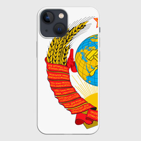 Чехол для iPhone 13 mini с принтом СССР в городе Новоалтайск,  |  | Тематика изображения на принте: ussr | герб | звезда | коммунист | комсомол | кпсс | красный | ленин | лого | логотип | молот | надпись | патриот | республик | ретро | рсфср | серп | символ | снг | советский | советских | социалистических