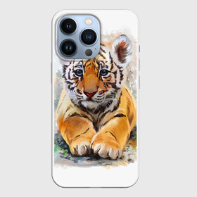 Чехол для iPhone 13 Pro с принтом Tiger Art в городе Новоалтайск,  |  | art | blue | dinamic picture | lion | tiger | white | арт | животные | картинка | лев | рисунок | тигр