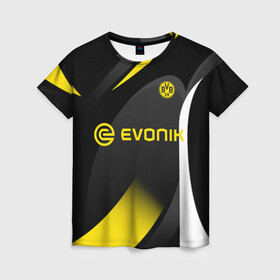 Женская футболка 3D с принтом BORUSSIA DORTMUND в городе Новоалтайск, 100% полиэфир ( синтетическое хлопкоподобное полотно) | прямой крой, круглый вырез горловины, длина до линии бедер | 09 | borussia | borussia dortmund | bvb | bvb 09 | dortmund | fc | football club | sport | боруссия | дортмунд | спортивные | униформа | фирменые цвета | фк | футбольный клуб