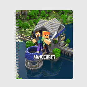 Тетрадь с принтом MINECRAFT МАЙНКРАФТ в городе Новоалтайск, 100% бумага | 48 листов, плотность листов — 60 г/м2, плотность картонной обложки — 250 г/м2. Листы скреплены сбоку удобной пружинной спиралью. Уголки страниц и обложки скругленные. Цвет линий — светло-серый
 | Тематика изображения на принте: craft | creeper | dungeon | dungeons | earth | game | logo | mine | minecraft | minecraft dungeons | mobile | online | дунгеонс | земля | зомби | игра | крипер | лого | майкрафт | майнкрафт | онлайн | подземелье