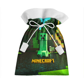 Подарочный 3D мешок с принтом MINECRAFT / МАЙНКРАФТ КРИПЕР в городе Новоалтайск, 100% полиэстер | Размер: 29*39 см | Тематика изображения на принте: craft | creeper | dungeon | dungeons | earth | game | logo | mine | minecraft | minecraft dungeons | mobile | online | дунгеонс | земля | зомби | игра | крипер | лого | майкрафт | майнкрафт | онлайн | подземелье