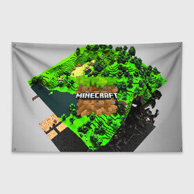 Флаг-баннер с принтом MINECRAFT МАЙНКРАФТ в городе Новоалтайск, 100% полиэстер | размер 67 х 109 см, плотность ткани — 95 г/м2; по краям флага есть четыре люверса для крепления | craft | creeper | dungeon | dungeons | earth | game | logo | mine | minecraft | minecraft dungeons | mobile | online | дунгеонс | земля | зомби | игра | крипер | лого | майкрафт | майнкрафт | онлайн | подземелье