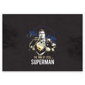 Поздравительная открытка с принтом Supermen в городе Новоалтайск, 100% бумага | плотность бумаги 280 г/м2, матовая, на обратной стороне линовка и место для марки
 | man | steel | superman | vdzajul | супермен | супермэн