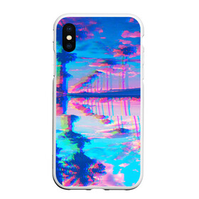 Чехол для iPhone XS Max матовый с принтом ГАВАЙИ ГЛИТЧ в городе Новоалтайск, Силикон | Область печати: задняя сторона чехла, без боковых панелей | abstract | abstraction | geometry | line | pattern | psy | абстрактный | абстракция | геометрия | краски | кубики | линии | неоновые | неоновый | психоделика | текстура