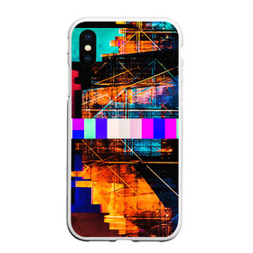 Чехол для iPhone XS Max матовый с принтом ПОМЕХИ в городе Новоалтайск, Силикон | Область печати: задняя сторона чехла, без боковых панелей | abstract | abstraction | geometry | line | pattern | psy | абстрактный | абстракция | геометрия | краски | кубики | линии | неоновые | неоновый | психоделика | текстура