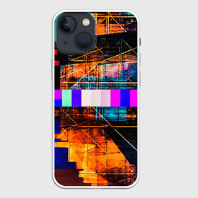 Чехол для iPhone 13 mini с принтом ПОМЕХИ в городе Новоалтайск,  |  | abstract | abstraction | geometry | line | pattern | psy | абстрактный | абстракция | геометрия | краски | кубики | линии | неоновые | неоновый | психоделика | текстура