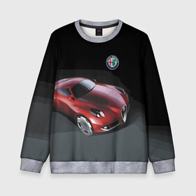 Детский свитшот 3D с принтом Alfa Romeo в городе Новоалтайск, 100% полиэстер | свободная посадка, прямой крой, мягкая тканевая резинка на рукавах и понизу свитшота | alfa romeo | car | italy | motorsport | prestige | автоспорт | альфа ромео | италия | престиж