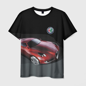 Мужская футболка 3D с принтом Alfa Romeo в городе Новоалтайск, 100% полиэфир | прямой крой, круглый вырез горловины, длина до линии бедер | alfa romeo | car | italy | motorsport | prestige | автоспорт | альфа ромео | италия | престиж