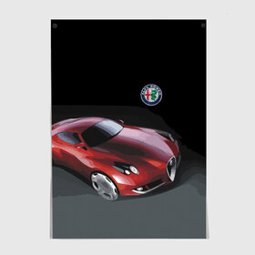Постер с принтом Alfa Romeo в городе Новоалтайск, 100% бумага
 | бумага, плотность 150 мг. Матовая, но за счет высокого коэффициента гладкости имеет небольшой блеск и дает на свету блики, но в отличии от глянцевой бумаги не покрыта лаком | alfa romeo | car | italy | motorsport | prestige | автоспорт | альфа ромео | италия | престиж