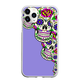 Чехол для iPhone 11 Pro Max матовый с принтом Calavera 2 в городе Новоалтайск, Силикон |  | Тематика изображения на принте: color | краски | мексиканский | череп