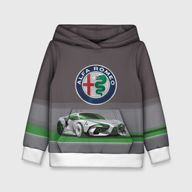Детская толстовка 3D с принтом Alfa Romeo motorsport в городе Новоалтайск, 100% полиэстер | двухслойный капюшон со шнурком для регулировки, мягкие манжеты на рукавах и по низу толстовки, спереди карман-кенгуру с мягким внутренним слоем | alfa romeo | car | italy | motorsport | prestige | автоспорт | альфа ромео | италия | престиж