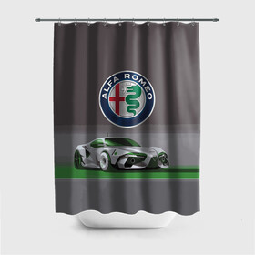 Штора 3D для ванной с принтом Alfa Romeo motorsport в городе Новоалтайск, 100% полиэстер | плотность материала — 100 г/м2. Стандартный размер — 146 см х 180 см. По верхнему краю — пластиковые люверсы для креплений. В комплекте 10 пластиковых колец | alfa romeo | car | italy | motorsport | prestige | автоспорт | альфа ромео | италия | престиж