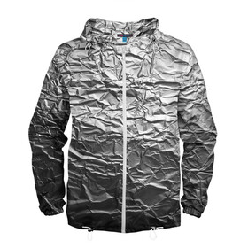 Мужская ветровка 3D с принтом Фольга в городе Новоалтайск, 100% полиэстер | подол и капюшон оформлены резинкой с фиксаторами, два кармана без застежек по бокам, один потайной карман на груди | защита от вышек | фольга