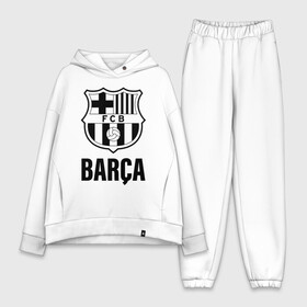 Женский костюм хлопок Oversize с принтом BARCA в городе Новоалтайск,  |  | barcelona | champions | fc | fc barcelona 20 21 | fcb | football club | league | lionel | messi | spain | sport | барселона | испания | лига | лионель | месси | спортивные | униформа | фирменые цвета | фк | футбольный клуб | чемпионов