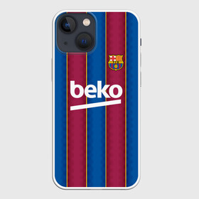 Чехол для iPhone 13 mini с принтом FC Barcelona 20 21 в городе Новоалтайск,  |  | barcelona | champions | fc | fc barcelona 20 21 | fcb | football club | league | lionel | messi | spain | sport | барселона | испания | лига | лионель | месси | спортивные | униформа | фирменые цвета | фк | футбольный клуб | чемпионов