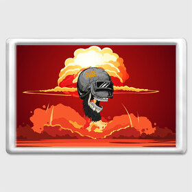 Магнит 45*70 с принтом PUBG Skull в городе Новоалтайск, Пластик | Размер: 78*52 мм; Размер печати: 70*45 | action | battle | battleground | battlegrounds | chicken dinner | game | games | mmo | player | pubg | royal | royale | skull | spetcnaz | spetsnaz | steam | unknown | батл | баттл | в шлеме | игра | онлайн | роял | рояле | спецназ | спецназа | 