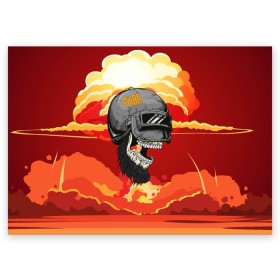 Поздравительная открытка с принтом PUBG Skull в городе Новоалтайск, 100% бумага | плотность бумаги 280 г/м2, матовая, на обратной стороне линовка и место для марки
 | Тематика изображения на принте: action | battle | battleground | battlegrounds | chicken dinner | game | games | mmo | player | pubg | royal | royale | skull | spetcnaz | spetsnaz | steam | unknown | батл | баттл | в шлеме | игра | онлайн | роял | рояле | спецназ | спецназа | 