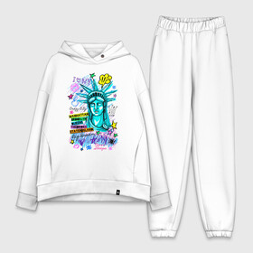 Женский костюм хлопок Oversize с принтом New York Статуя Свободы в городе Новоалтайск,  |  | bronx | brooklyn | city | liberty | manhattan | new york | queens | retro | staten island | usa | vintage | бронкс | бруклин | винтаж | квинс | мантэттен | манхеттен | манхэттэн | нью джерси | нью йорк | ретро | статуя свободы | стейтен айленд | 