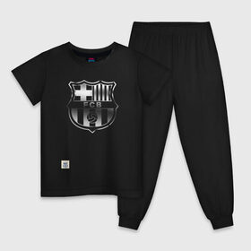 Детская пижама хлопок с принтом FC Barcelona | Gradient effect (2021) в городе Новоалтайск, 100% хлопок |  брюки и футболка прямого кроя, без карманов, на брюках мягкая резинка на поясе и по низу штанин
 | Тематика изображения на принте: 0x000000123 | barca | barcelona | fcb | messi | барса | барселона | месси | фкб