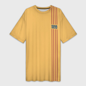 Платье-футболка 3D с принтом BARCELONA 1899 в городе Новоалтайск,  |  | barcelona | champions | fc | fc barcelona 20 21 | fcb | football club | league | lionel | messi | spain | sport | барселона | испания | лига | лионель | месси | спортивные | униформа | фирменые цвета | фк | футбольный клуб | чемпионов