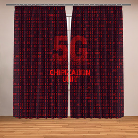 Фотошторы с принтом 5G Chipization unit в городе Новоалтайск, Блэкаут (светозащита 90%) / Габардин (светозащита 40% | 2 полотна шириной по 145 см; Высота 200-300 см; Крепление: шторная лента (на крючки); | 5g | 5г | covid | covid 19 | sign | джи | заговора | заговоров | запрещающий | знак | излучение | коронавирус | лучи | облучение | остановите | остановите чипирование | против | противник | противники | пять