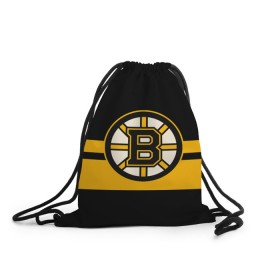 Рюкзак-мешок 3D с принтом BOSTON BRUINS NHL в городе Новоалтайск, 100% полиэстер | плотность ткани — 200 г/м2, размер — 35 х 45 см; лямки — толстые шнурки, застежка на шнуровке, без карманов и подкладки | Тематика изображения на принте: black | boston | bruins | hockey | ice | logo | nhl | sport | usa | бостон | брюинз | логотип | нхл | спорт | хоккей