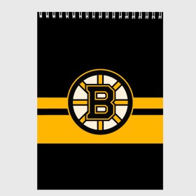 Скетчбук с принтом BOSTON BRUINS NHL в городе Новоалтайск, 100% бумага
 | 48 листов, плотность листов — 100 г/м2, плотность картонной обложки — 250 г/м2. Листы скреплены сверху удобной пружинной спиралью | Тематика изображения на принте: black | boston | bruins | hockey | ice | logo | nhl | sport | usa | бостон | брюинз | логотип | нхл | спорт | хоккей
