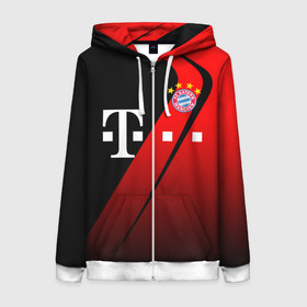 Женская толстовка 3D на молнии с принтом FC Bayern Munchen Форма в городе Новоалтайск, 100% полиэстер | длина до линии бедра, манжеты и пояс оформлены мягкой тканевой резинкой, двухслойный капюшон со шнурком для регулировки, спереди молния, по бокам два кармана | bayern | bayern munchen | champions league | fc bayern munchen | germany | munchen | бавария | германия | левандовски | лига чемпионов | мюнхен | рибери | роббен