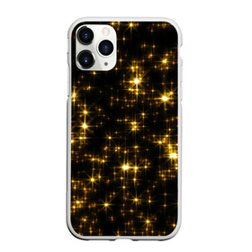 Чехол для iPhone 11 Pro матовый с принтом Золотые звёзды в городе Новоалтайск, Силикон |  | Тематика изображения на принте: блеск | звёзды | золото | ночь | сияние | темнота | черный