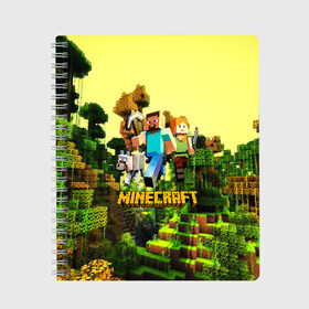 Тетрадь с принтом MINECRAFT МАЙНКРАФТ в городе Новоалтайск, 100% бумага | 48 листов, плотность листов — 60 г/м2, плотность картонной обложки — 250 г/м2. Листы скреплены сбоку удобной пружинной спиралью. Уголки страниц и обложки скругленные. Цвет линий — светло-серый
 | craft | creeper | dungeon | dungeons | earth | game | logo | mine | minecraft | minecraft dungeons | mobile | online | дунгеонс | земля | зомби | игра | крипер | лого | майкрафт | майнкрафт | онлайн | подземелье