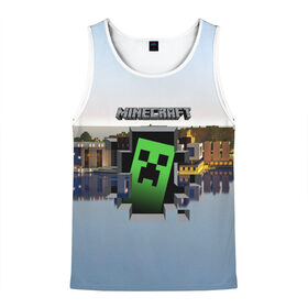 Мужская майка 3D с принтом MINECRAFT МАЙНКРАФТ в городе Новоалтайск, 100% полиэстер | круглая горловина, приталенный силуэт, длина до линии бедра. Пройма и горловина окантованы тонкой бейкой | Тематика изображения на принте: craft | creeper | dungeon | dungeons | earth | game | logo | mine | minecraft | minecraft dungeons | mobile | online | дунгеонс | земля | зомби | игра | крипер | лого | майкрафт | майнкрафт | онлайн | подземелье