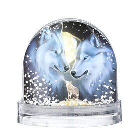 Снежный шар с принтом ВОЛК В НОЧИ(D) в городе Новоалтайск, Пластик | Изображение внутри шара печатается на глянцевой фотобумаге с двух сторон | Тематика изображения на принте: wolf | волк | волки | волчица | животные | одинокий волк
