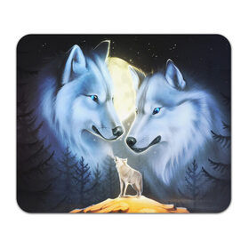 Коврик для мышки прямоугольный с принтом ВОЛК В НОЧИ(D) в городе Новоалтайск, натуральный каучук | размер 230 х 185 мм; запечатка лицевой стороны | Тематика изображения на принте: wolf | волк | волки | волчица | животные | одинокий волк