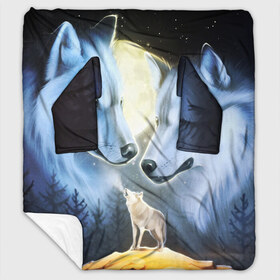 Плед с рукавами с принтом ВОЛК В НОЧИ(D) в городе Новоалтайск, 100% полиэстер | Закругленные углы, все края обработаны. Ткань не мнется и не растягивается. Размер 170*145 | Тематика изображения на принте: wolf | волк | волки | волчица | животные | одинокий волк