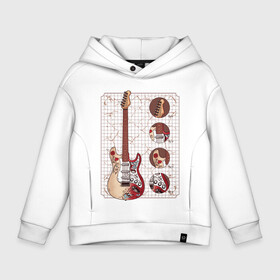 Детское худи Oversize хлопок с принтом Fender Stratocaster Monterey  в городе Новоалтайск, френч-терри — 70% хлопок, 30% полиэстер. Мягкий теплый начес внутри —100% хлопок | боковые карманы, эластичные манжеты и нижняя кромка, капюшон на магнитной кнопке | guitar | hendrix | jimmy | metal | metall | monterey | rock | usa | америка | гитара | гитарист | джимми | красивая | легенда | метал | монтерей | музыка | музыкант | обладатель | рок н ролл | стратокастер | схема | сша | фендер