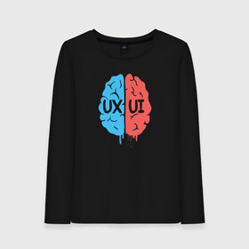 Женский лонгслив хлопок с принтом UX UI Brain в городе Новоалтайск, 100% хлопок |  | cmyk | design | designer | illustrator | photoshop | rgb | дезигнер | дизайн | дизанер | ргб
