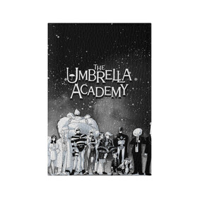 Обложка для паспорта матовая кожа с принтом The Umbrella Academy в городе Новоалтайск, натуральная матовая кожа | размер 19,3 х 13,7 см; прозрачные пластиковые крепления | the umbrella academy | umbrella | академия амбрелла | амбрелла | герб | зонтик