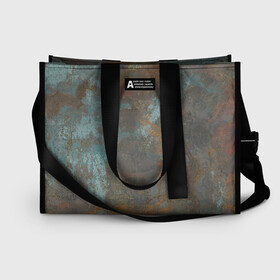 Сумка-шоппер 3D с принтом Rusty Metal в городе Новоалтайск, 100% полиэстер | застегивается на металлическую кнопку; внутренний карман застегивается на молнию. Стенки укреплены специальным мягким материалом, чтобы защитить содержимое от несильных ударов
 | грязный | краски | металл | разводы | ржавчина | текстура | темный | узор