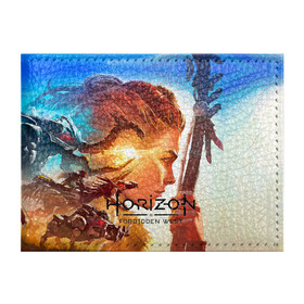 Обложка для студенческого билета с принтом Horizon Forbidden West в городе Новоалтайск, натуральная кожа | Размер: 11*8 см; Печать на всей внешней стороне | Тематика изображения на принте: aloy | guerrilla games | horizon forbidden west | hunt | zero dawn | горизонт | запретный запад | игры | нулевой рассвет | охота | элой