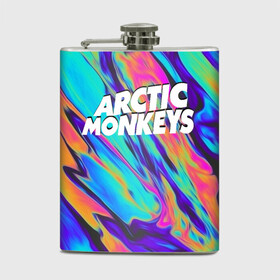 Фляга с принтом ARCTIC MONKEYS в городе Новоалтайск, металлический корпус | емкость 0,22 л, размер 125 х 94 мм. Виниловая наклейка запечатывается полностью | alex turner | arctic monkeys | rock | алекс тернер | арктик манкис | рок