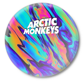 Значок с принтом ARCTIC MONKEYS в городе Новоалтайск,  металл | круглая форма, металлическая застежка в виде булавки | alex turner | arctic monkeys | rock | алекс тернер | арктик манкис | рок