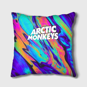 Подушка 3D с принтом ARCTIC MONKEYS в городе Новоалтайск, наволочка – 100% полиэстер, наполнитель – холлофайбер (легкий наполнитель, не вызывает аллергию). | состоит из подушки и наволочки. Наволочка на молнии, легко снимается для стирки | alex turner | arctic monkeys | rock | алекс тернер | арктик манкис | рок