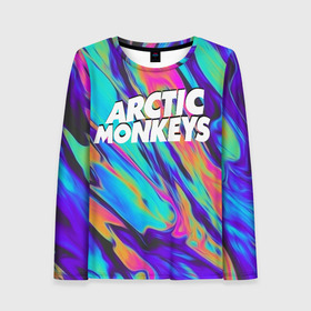 Женский лонгслив 3D с принтом ARCTIC MONKEYS в городе Новоалтайск, 100% полиэстер | длинные рукава, круглый вырез горловины, полуприлегающий силуэт | alex turner | arctic monkeys | rock | алекс тернер | арктик манкис | рок