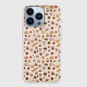 Чехол для iPhone 13 Pro с принтом Сладости в городе Новоалтайск,  |  | Тематика изображения на принте: love you | вкусно | вкусности | вкусняшка | еда | еда паттерн | конфета | конфеты | леденец | леденцы | обжора | паттерн | печенье | печеньки | пончик | пончики | сладко | сладкоежка | сладости