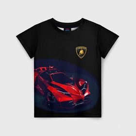 Детская футболка 3D с принтом Lamborghini Diverso в городе Новоалтайск, 100% гипоаллергенный полиэфир | прямой крой, круглый вырез горловины, длина до линии бедер, чуть спущенное плечо, ткань немного тянется | bolide | car | italy | lamborghini | motorsport | power.prestige | автомобиль | автоспорт | болид | италия | ламборгини | мощь | престиж
