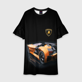 Детское платье 3D с принтом Lamborghini в городе Новоалтайск, 100% полиэстер | прямой силуэт, чуть расширенный к низу. Круглая горловина, на рукавах — воланы | bolide | car | italy | lamborghini | motorsport | power.prestige | автомобиль | автоспорт | болид | италия | ламборгини | мощь | престиж