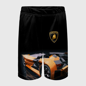 Детские спортивные шорты 3D с принтом Lamborghini в городе Новоалтайск,  100% полиэстер
 | пояс оформлен широкой мягкой резинкой, ткань тянется
 | Тематика изображения на принте: bolide | car | italy | lamborghini | motorsport | power.prestige | автомобиль | автоспорт | болид | италия | ламборгини | мощь | престиж